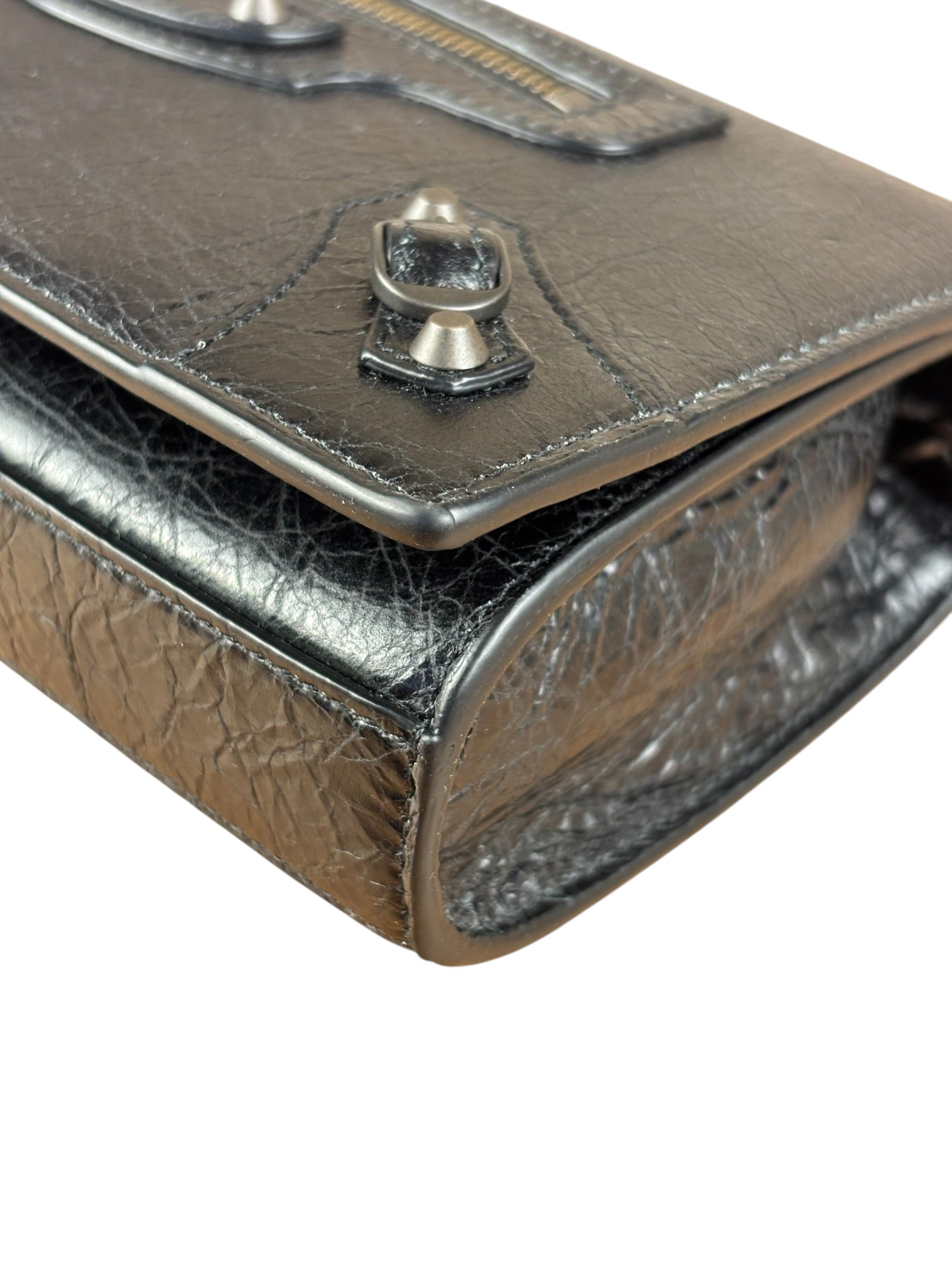 Balenciaga Black Leather Le City Clutch