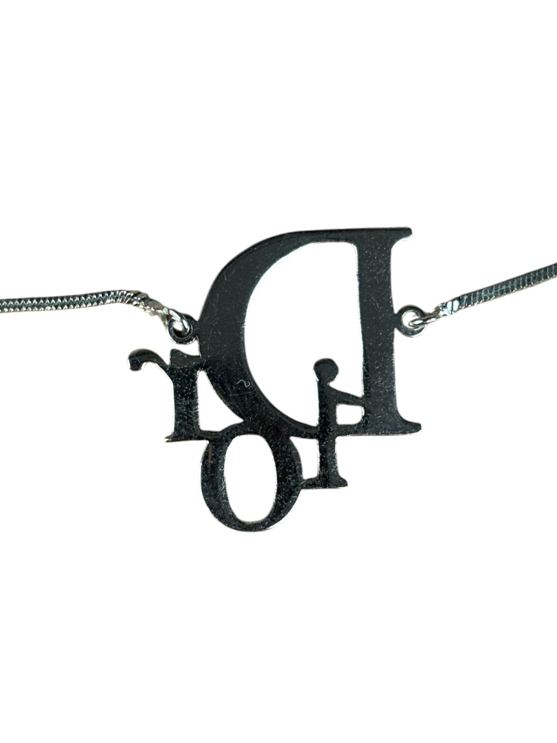 Christian Dior Vintage Trotter Logo Silver Bracelet