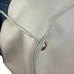 Prada Denim White Leather Trim Saffiano Handbag