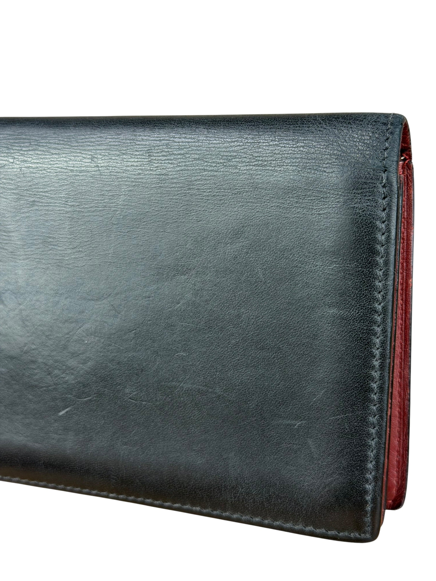 Cartier Black Leather Louis Multipurpose Continental Long Wallet