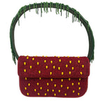 STAUD Strawberry Red Tommy Beaded Bag