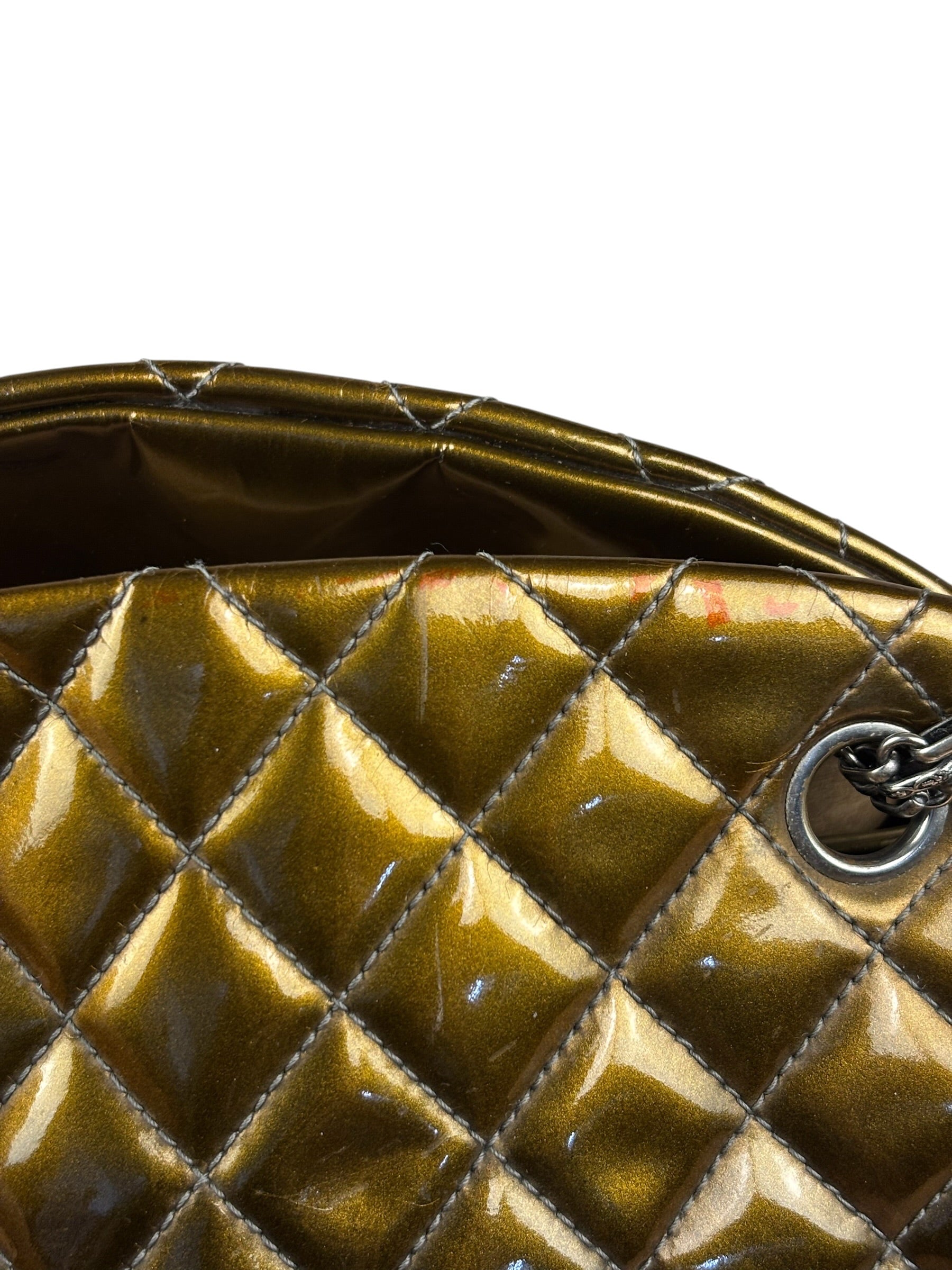Chanel Metallic Gold Patent Leather Just Medemoiselle Bowling Bag 2011