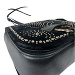 Miu Miu Dahlia Studded Black Velour Two-way Bag