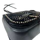 Miu Miu Dahlia Studded Black Velour Two-way Bag