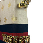 Gucci Textured Calfskin Bee Star Sylvie Shoulder Bag White