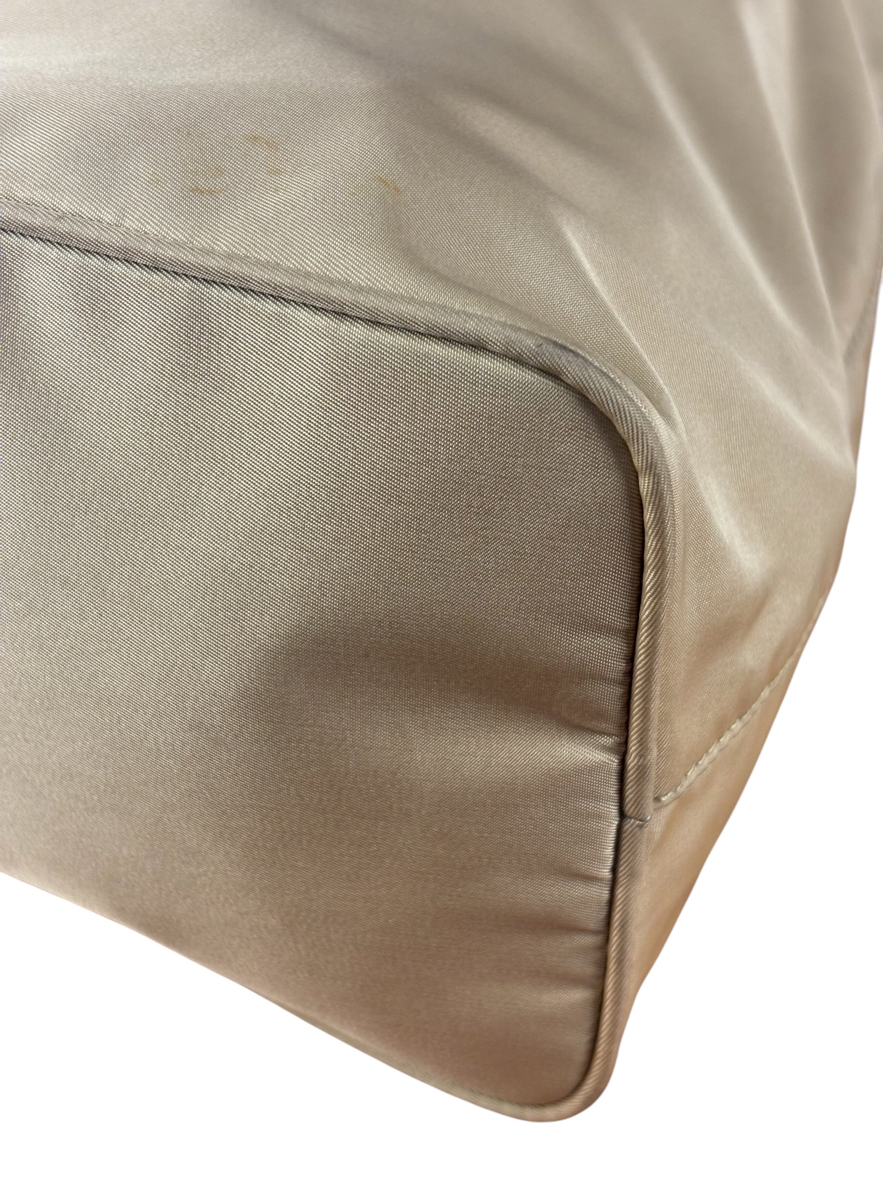 Prada Vintage Beige Nylon Top Handle Bag