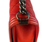 Chanel Red Quilted Leather Boy Flap Bag 2010