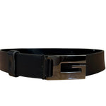 Gucci Black Leather G Buckle Belt