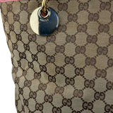 Gucci GG Pink Leather Canvas Eclipse Tote Bag