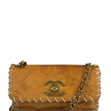 Chanel Brown Leather Western Embossed CC Flap Bag