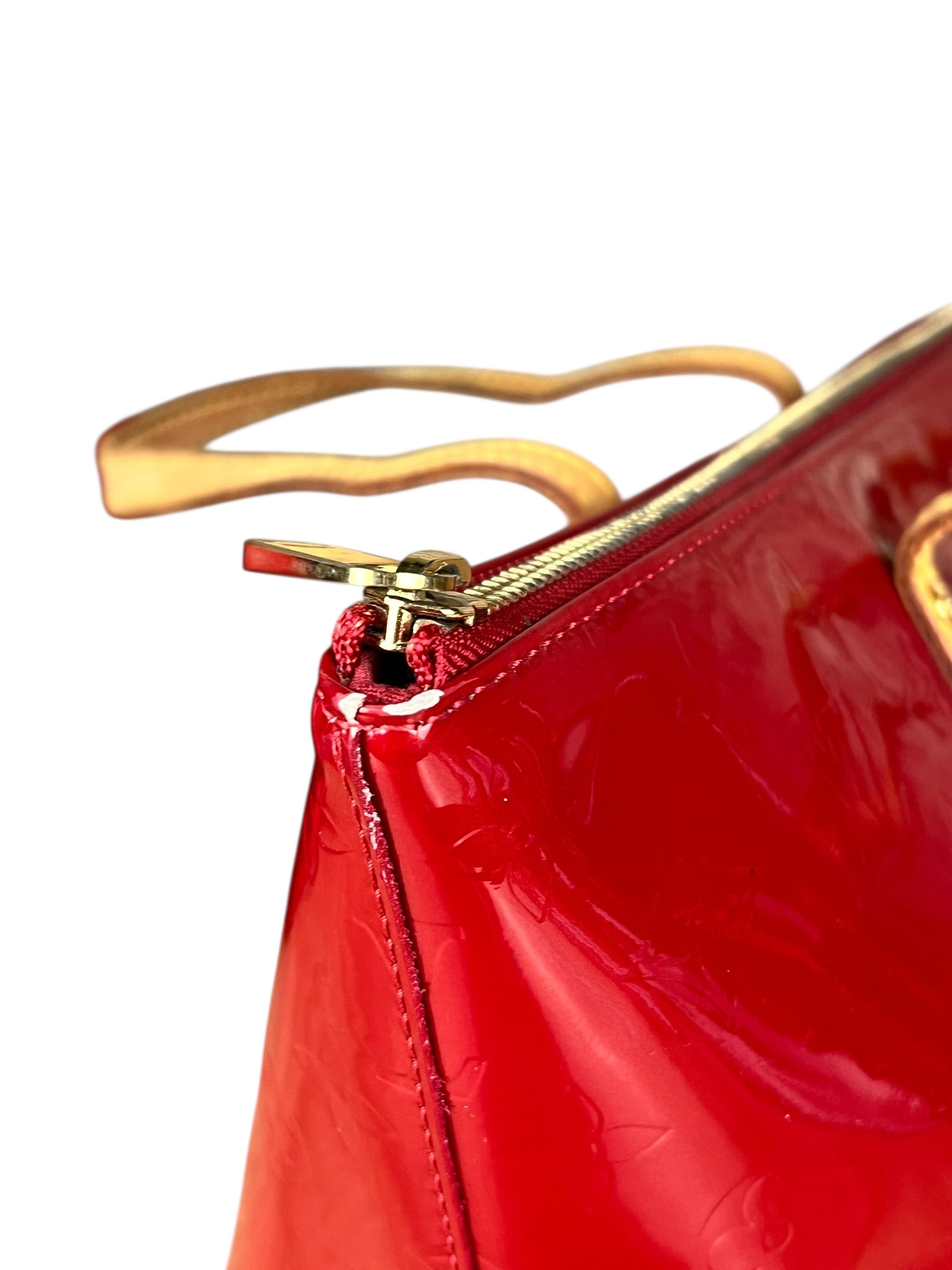 Louis Vuitton Red Monogram Vernis Bellevue Handbag