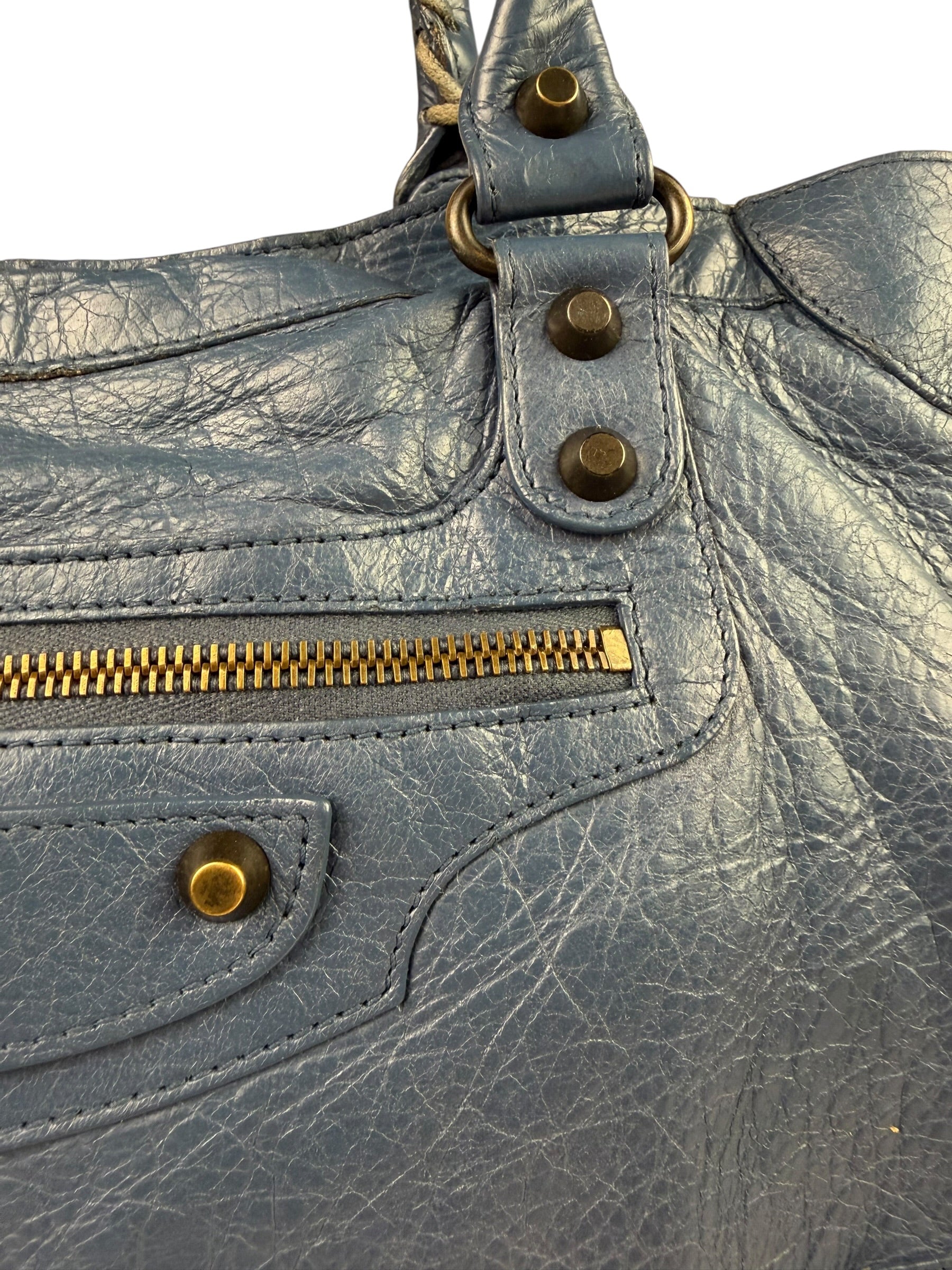 Balenciaga Blue Leather Medium Le City Two-Way Bag