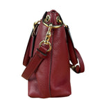 Coach Maroon Pebbled Leather Remi 2Way Bag