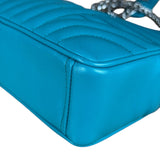 Prada Teal Diagramme Leather Chain Crossbody