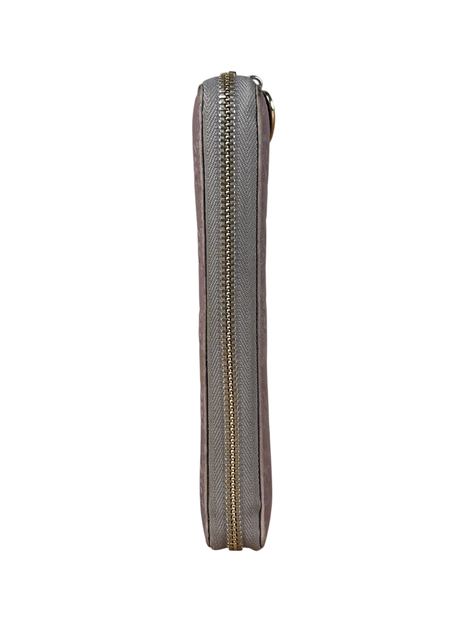 Gucci GG Embossed Metallic Lilac Leather Long Wallet