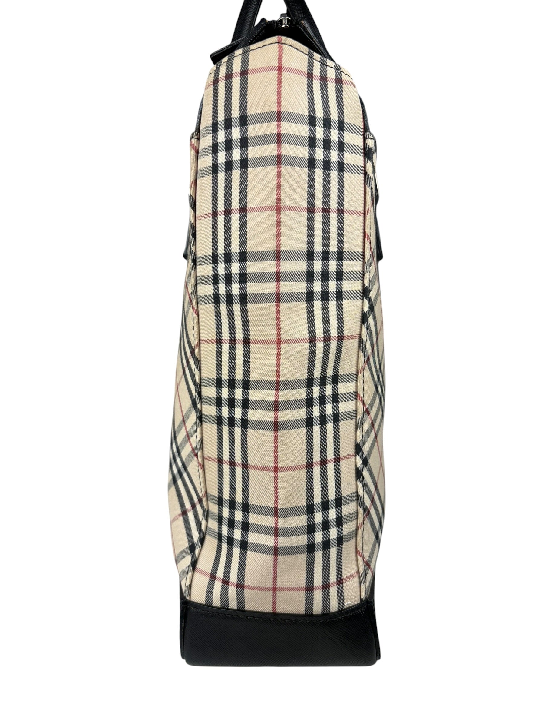 Burberry Beige Canvas Nova Check Tote Bag