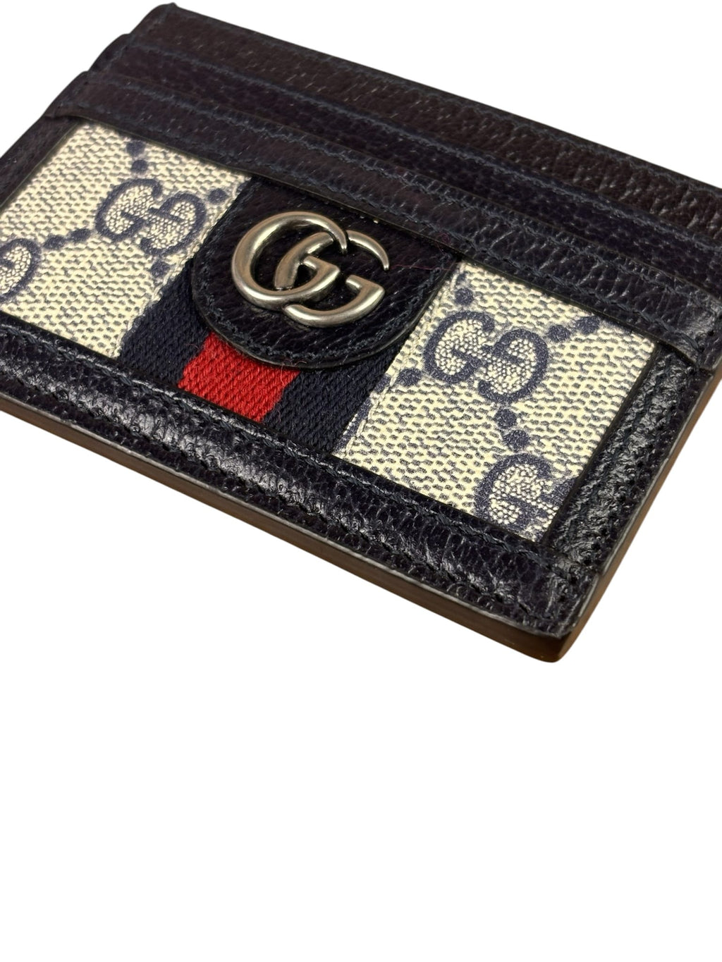 Gucci Navy Leather Ophidia Card Holder