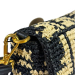 Fendi Black Raffia Zucca Shoulder Baguette