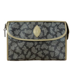Yves Saint Lauren Vintage Gray Giraffe Printed Leather Clutch