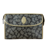 Yves Saint Lauren Vintage Gray Giraffe Printed Leather Clutch