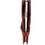 Burberry Red Leather London 5-Ring System Binder Planner