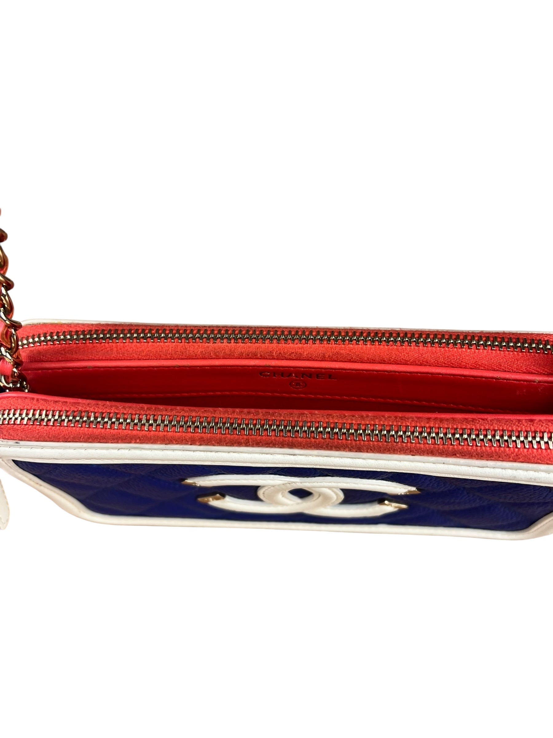 Chanel 2019 Caviar Quilted CC Filigree Clutch on Chain