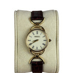 Gucci 6000.2.L Round Roman Dial Leather Band