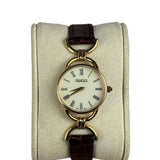 Gucci 6000.2.L Round Roman Dial Leather Band