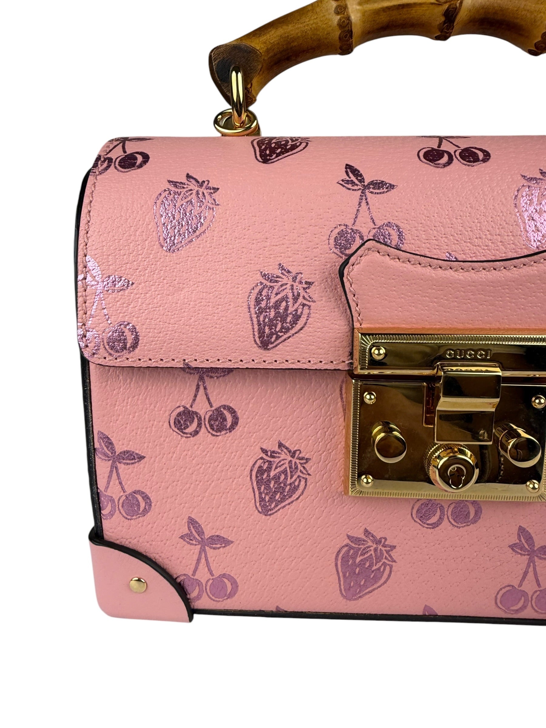 Gucci Valentines Day Padlock Bamboo Handle Handbag