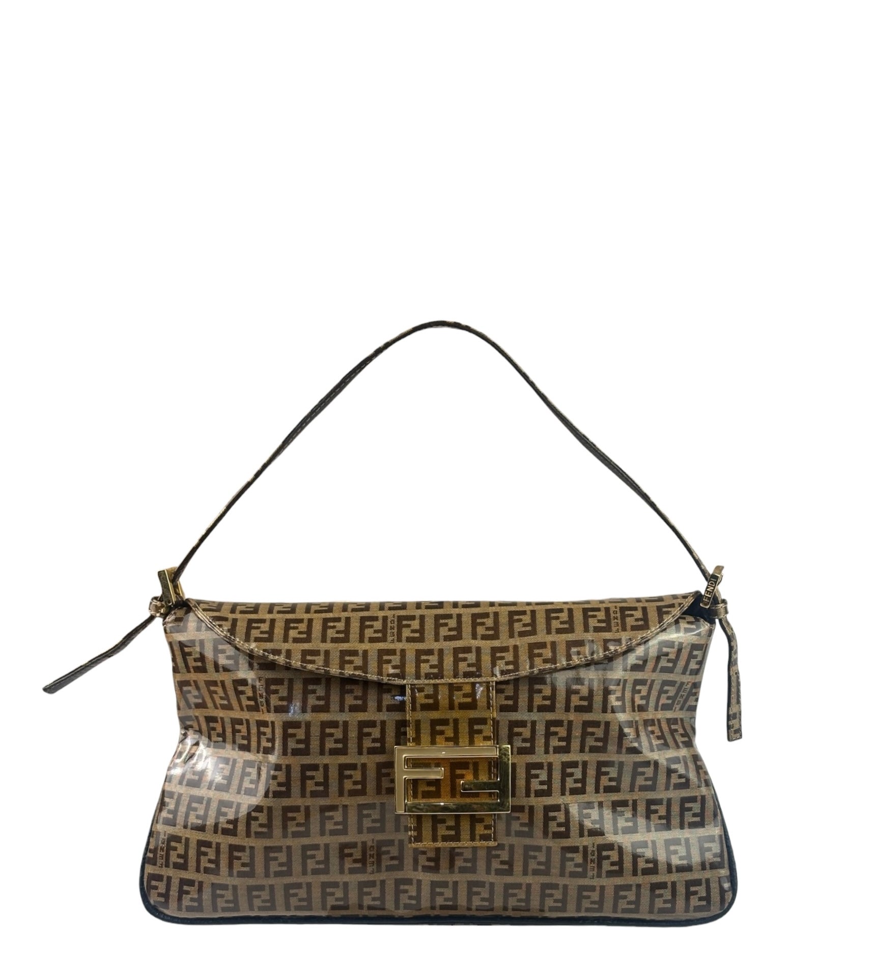 Fendi Brown PVC Zucca Baguette