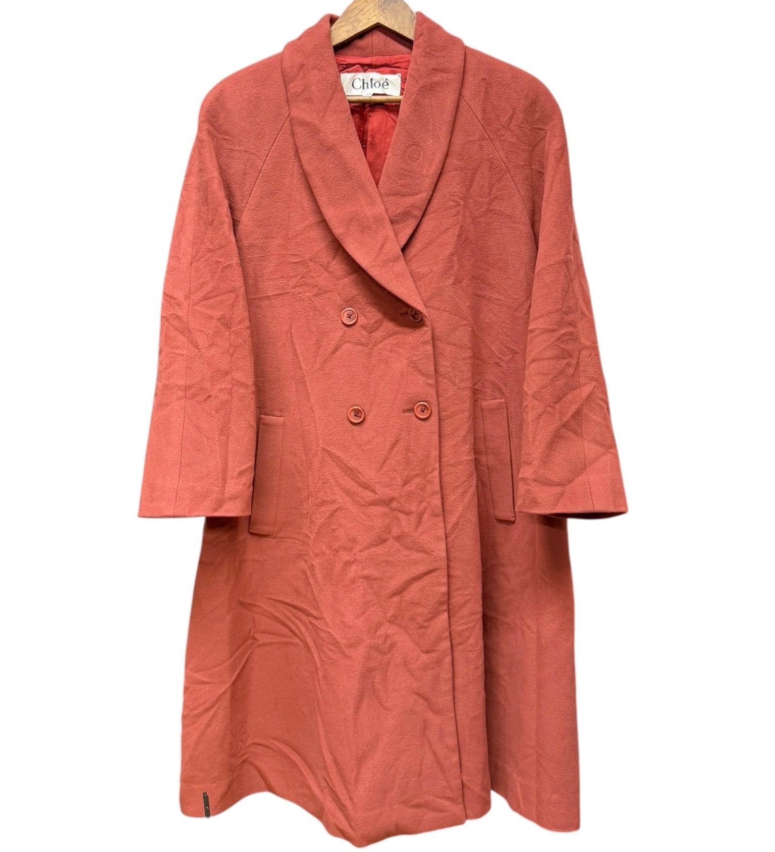 Chloé Dark Blush Wool Trench Coat