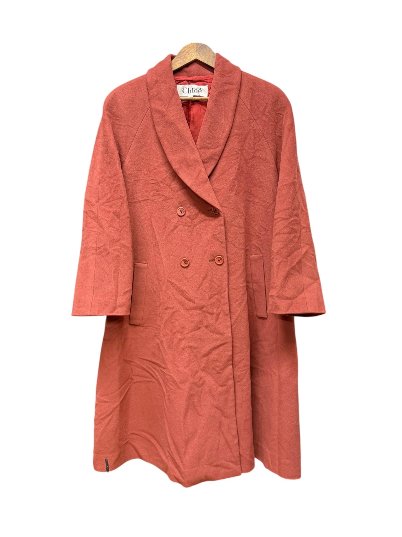 Chloé Dark Blush Wool Trench Coat