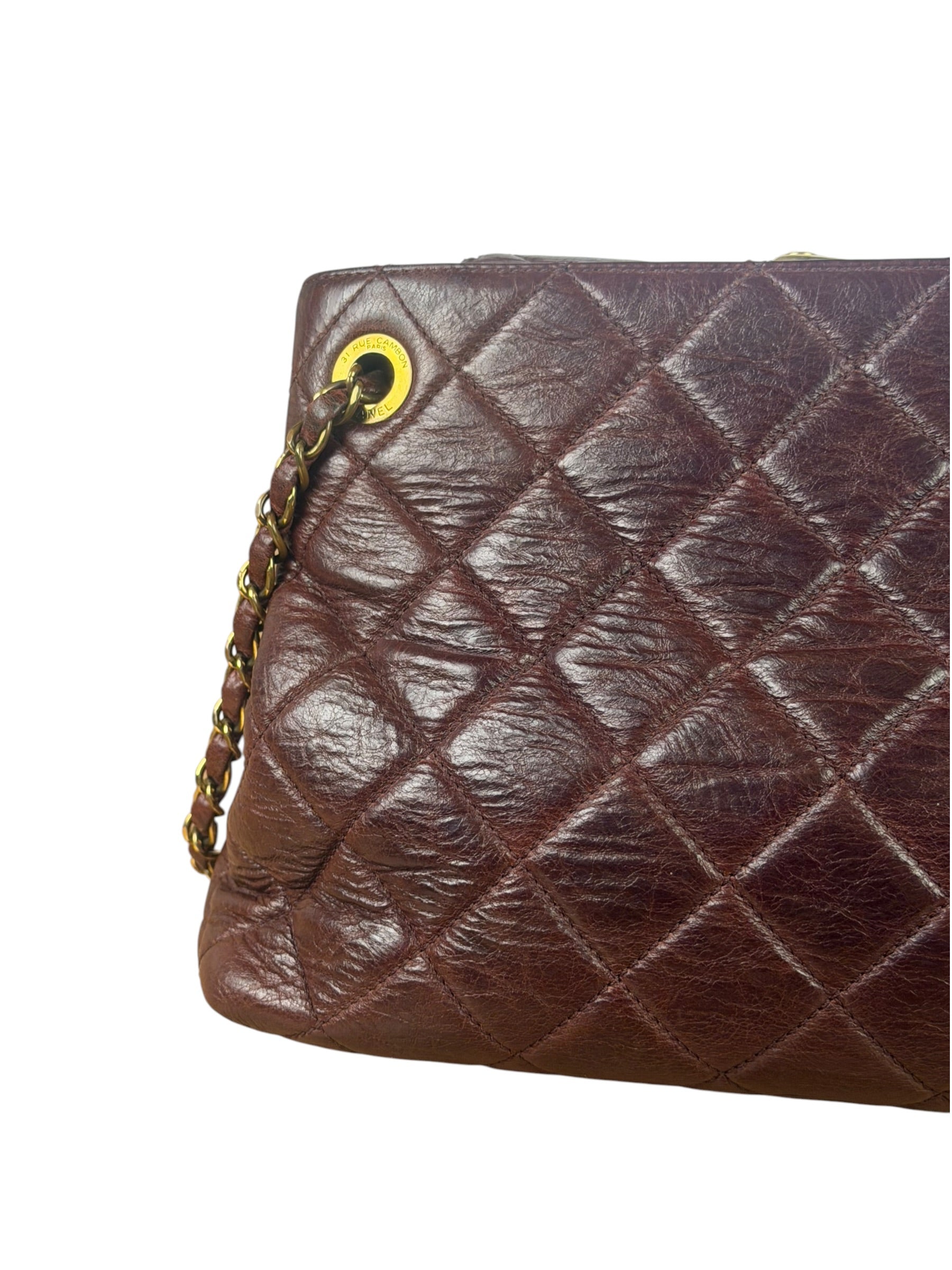 Chanel Burgundy Quilted Leather Portopello Bowler Bag 2014