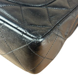 Chanel Black Quilted Two-Toned CC Double Flap Bag 90s