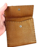 Fendi Bronze Bi-Fold Pebbled Leather Wallet