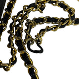 Chanel Vintage Black Lizard Leather Chain Flap Bag 1987