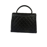 Chanel Vintage Black Caviar Quilted Leather Kelly Top Handle Bag 1996