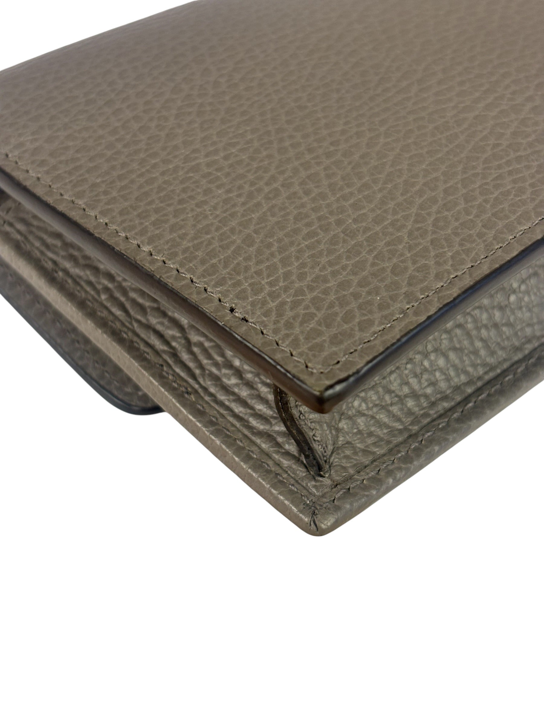 Gucci Grey Leather Wallet On Chain