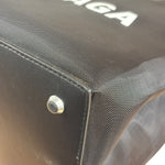 Balenciaga Black Leather Trim Mesh Duty Free Tote Bag