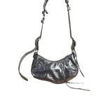 Balenciaga Silver Leather Le Cagole Shoulder Bag