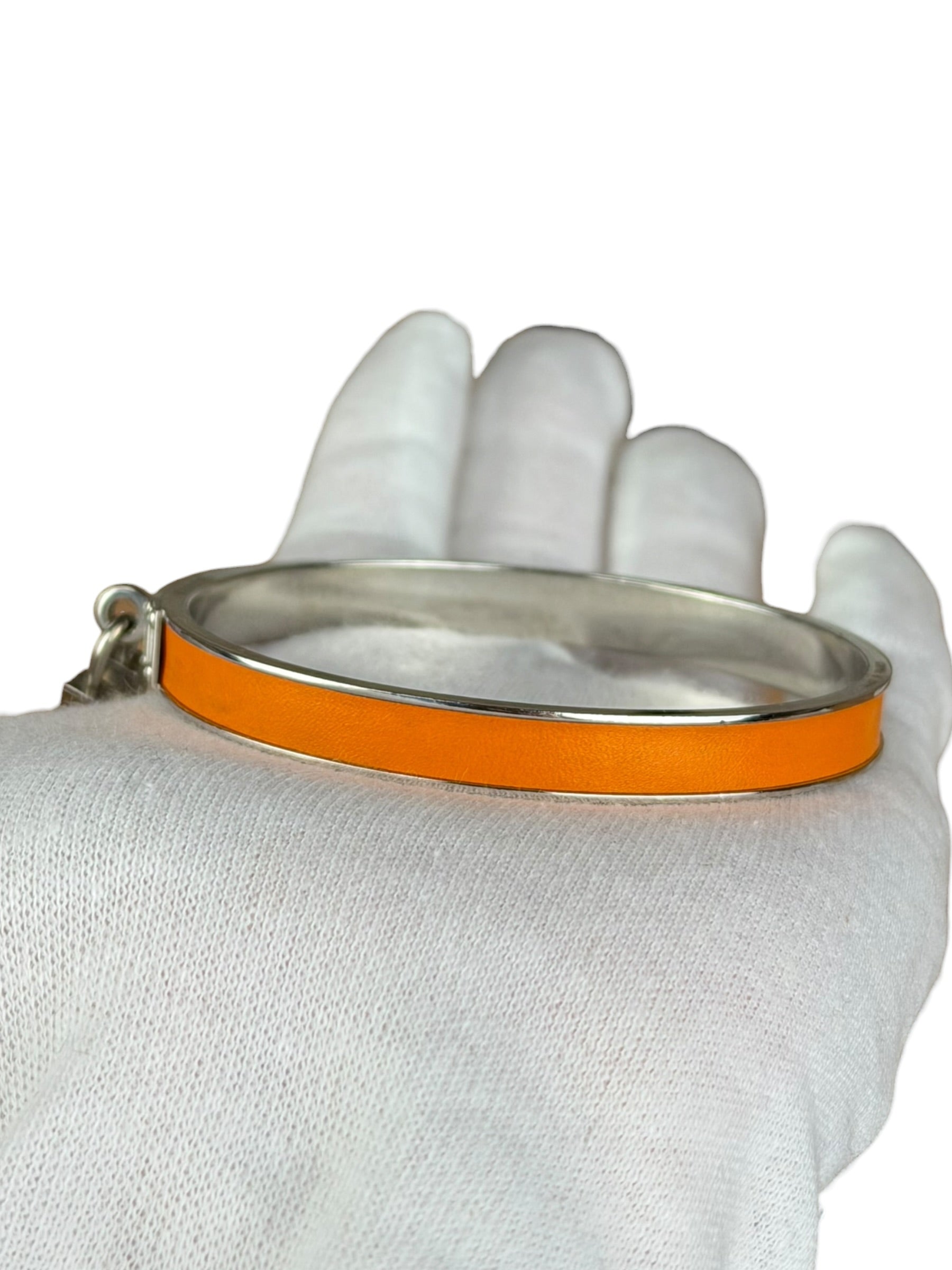 Hermes Orange Kelly H Lock Mini Clic Bracelet