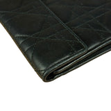 Christian Dior Black Leather Quilted Compact Wallet