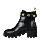 Gucci Black Kingsnake Leather Chelsea Ankle Boots