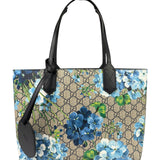Gucci Blue/Beige GG Supreme Blooms Reversible Tote