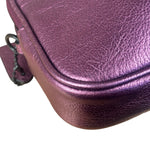 Coach Purple Metallic Studded Leather Zip Pouch