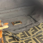 Fendi Zucca Brown Monogram Canvas FF Chef Shoulder Bag