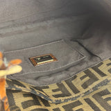 Fendi Zucca Brown Monogram Canvas FF Chef Shoulder Bag