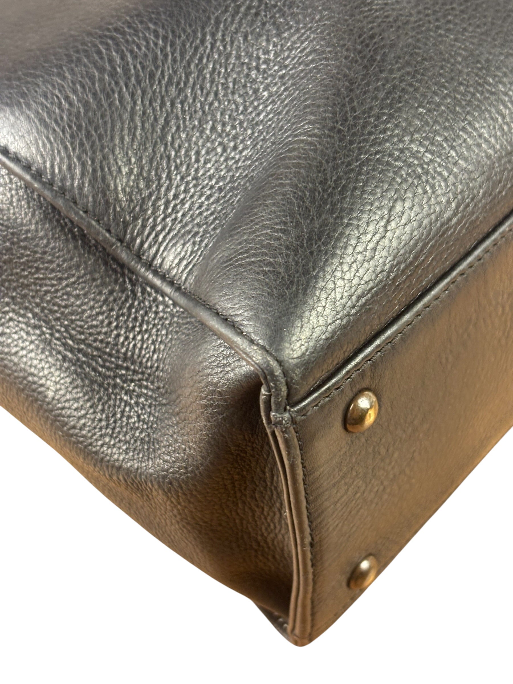 Chanel Vintage Black Calfskin Front Pocket Tote 1997