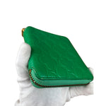 Comme Des Garcons Green Zip Around Wallet