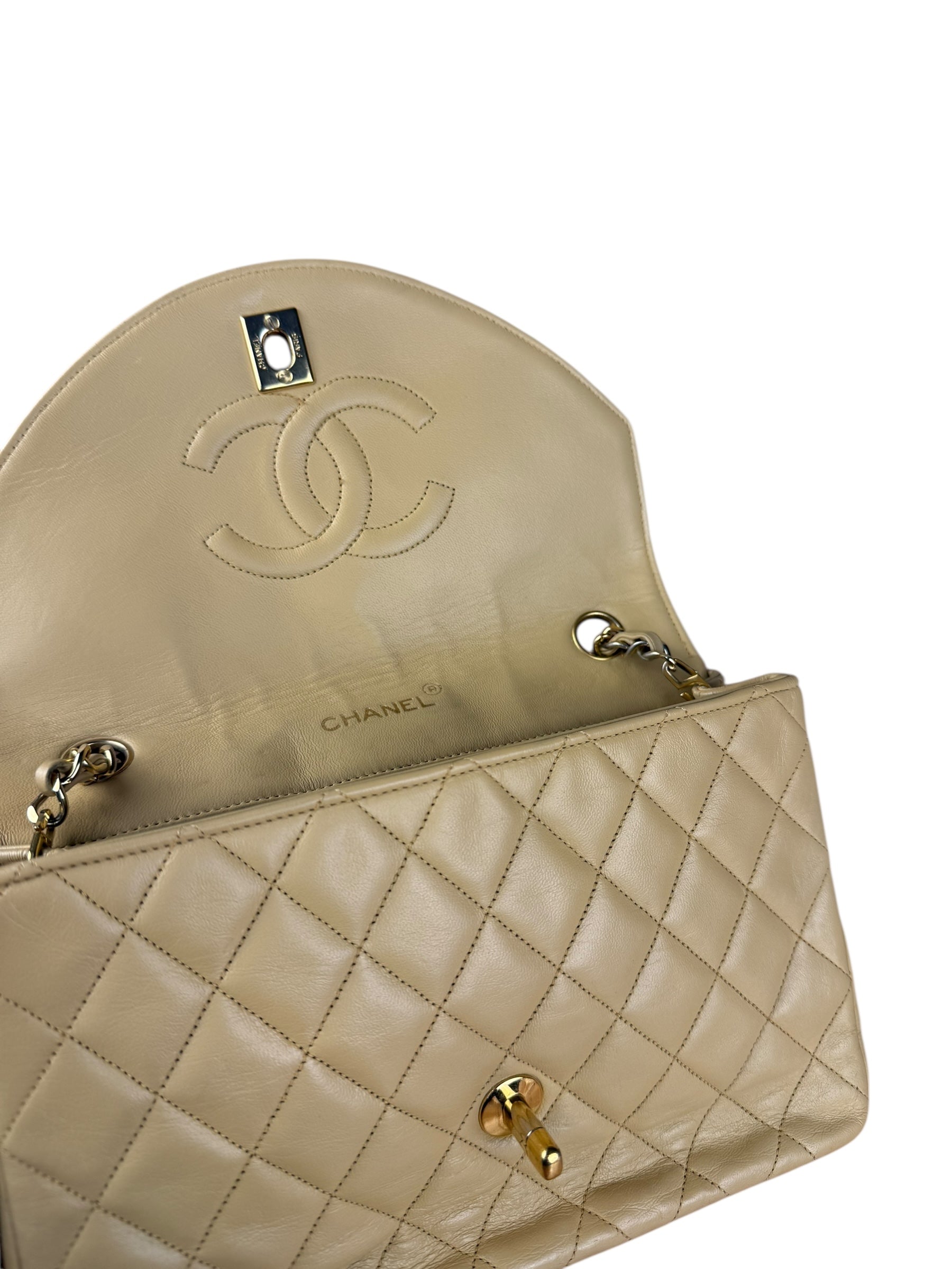 Chanel 1986 Beige Curved Flap Bag